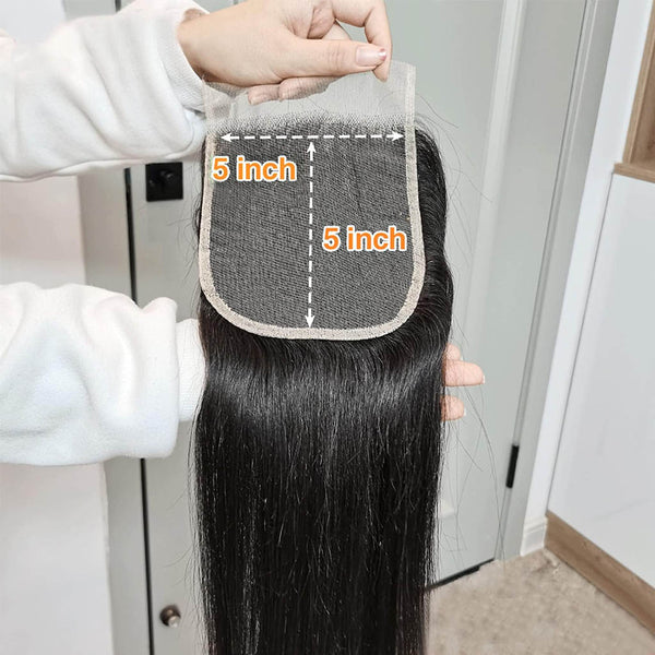 Swiss lace 5*5 HD high density sleek style baby hairs within pre-plucked hair line invisiable lace within small knots match all skins