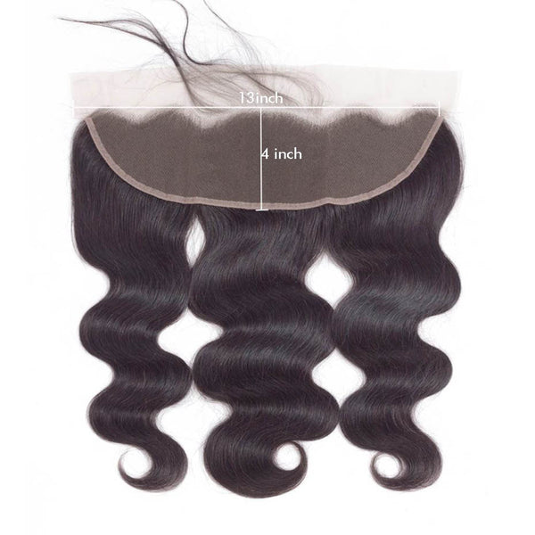 13*4 Transparent lace frontal high density body wave baby hairs within pre-plucked hair line invisiable lace within small knots match all skins